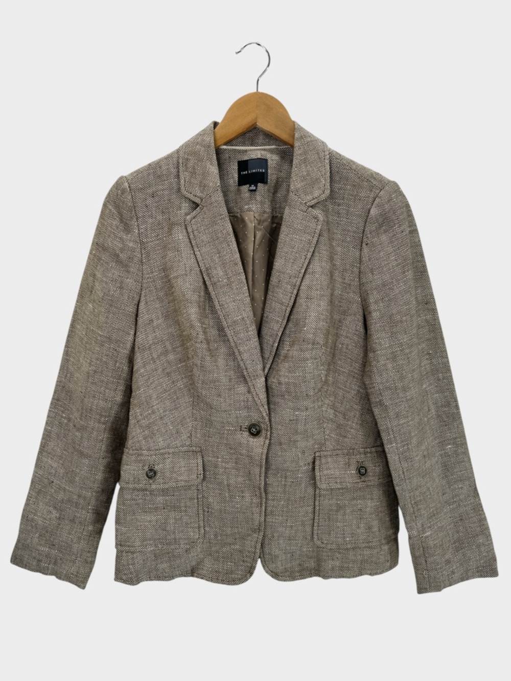 The Limited Linen Blazer Jacket Natural Coastal Equestrian Preppy Neutral M